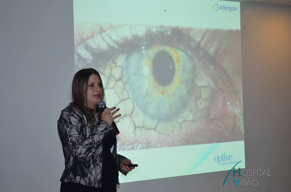 Dra. Amanda Eliza, representou o Hospital Visão com uma palestra sobre olho seco